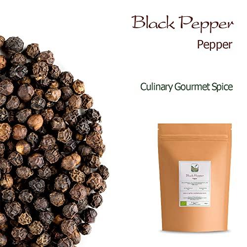 Valley of Tea Black Pepper Whole Corns Organic - Gourmet Black Peppercorn - Black Peppercorns For Grinder Refill - Grinder Peppers Peppercorns Whole Pepper Corns Pepper Corn For Grinding Pepper Whole Pepercorn 100g