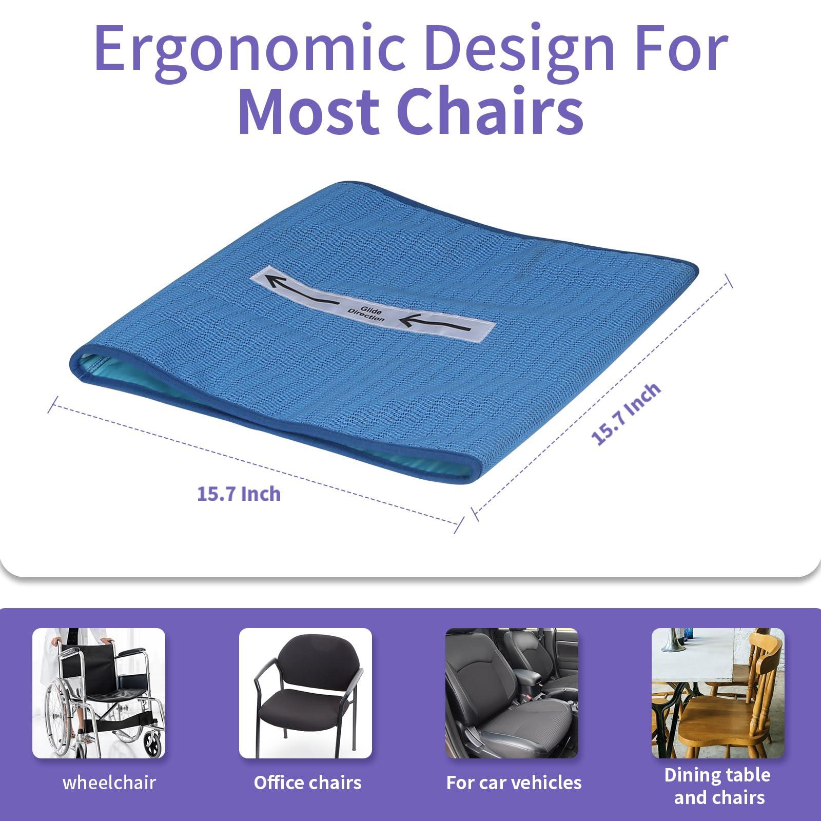 Ehucon Ehucon Wheelchair/Chair Accessories-Non-Slip Seat Cushion,Office Support Pad,One Direction Tubular Slide Sheet for Adults/Seniors/Elderly - 17x17