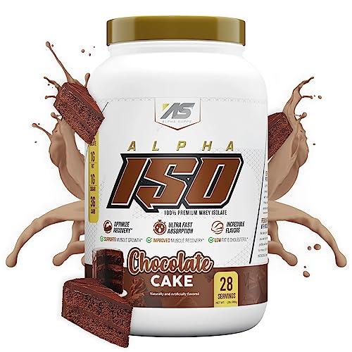 Alpha Supps Alpha Supps ISO, Low Carb 100% Whey Protein Isolate Powder, 25 Grams Per Serving, Helps Support Muscle Growth, Low Sugar and Gluten Free (Chocolate Cake, 2 lb)