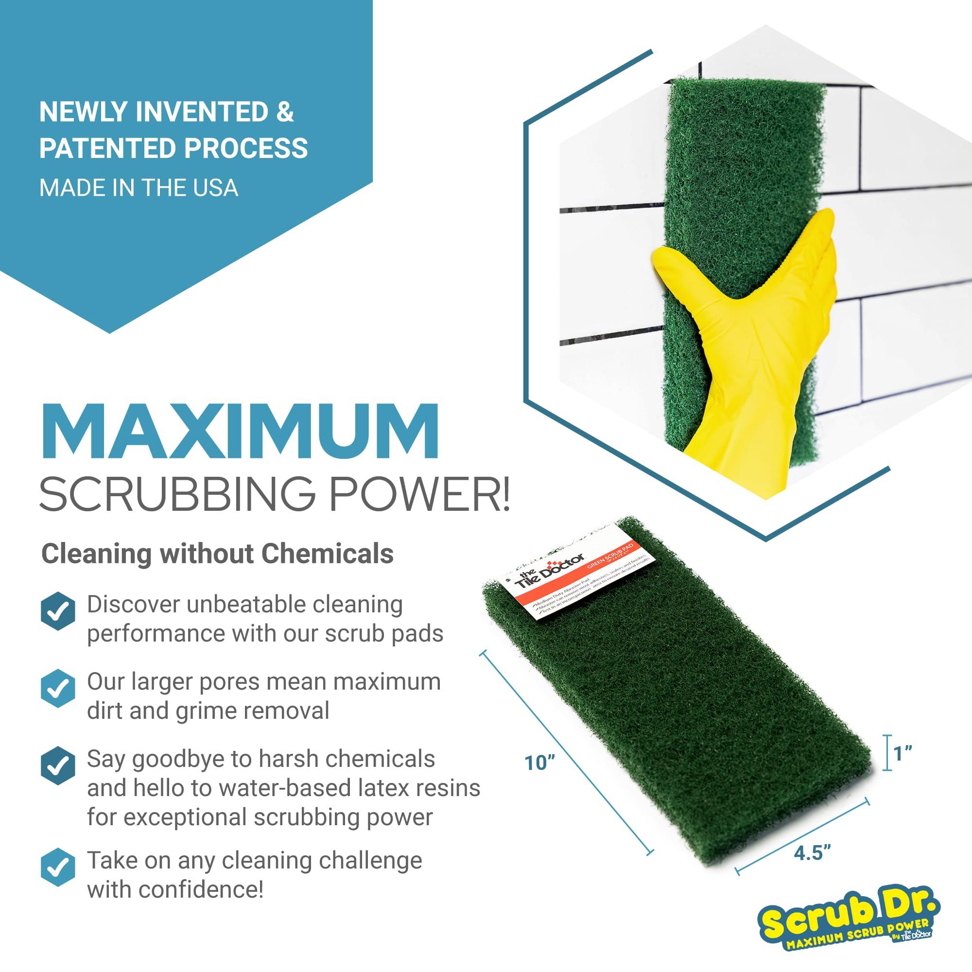 The Tile Doctor The Tile Doctor Multipurpose Scrub Pad - Ideal for Bathroom, Kitchen & Floor Cleaning - Non-Scratch Dish Sponge & Shower Scrubber - Commercial Grade - (Green - Heavy Duty, 12 Pack)