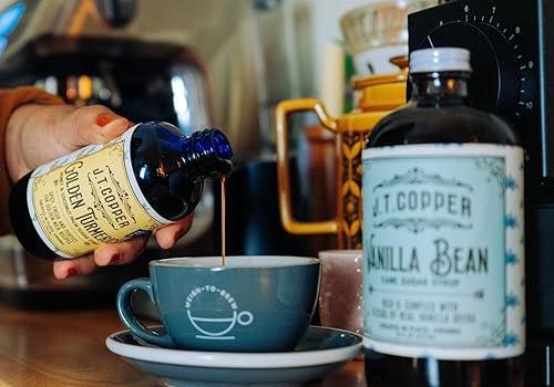 Red Rooster Coffee Roaster JT Copper, Vanilla Bean Syrup, 16oz Bottle