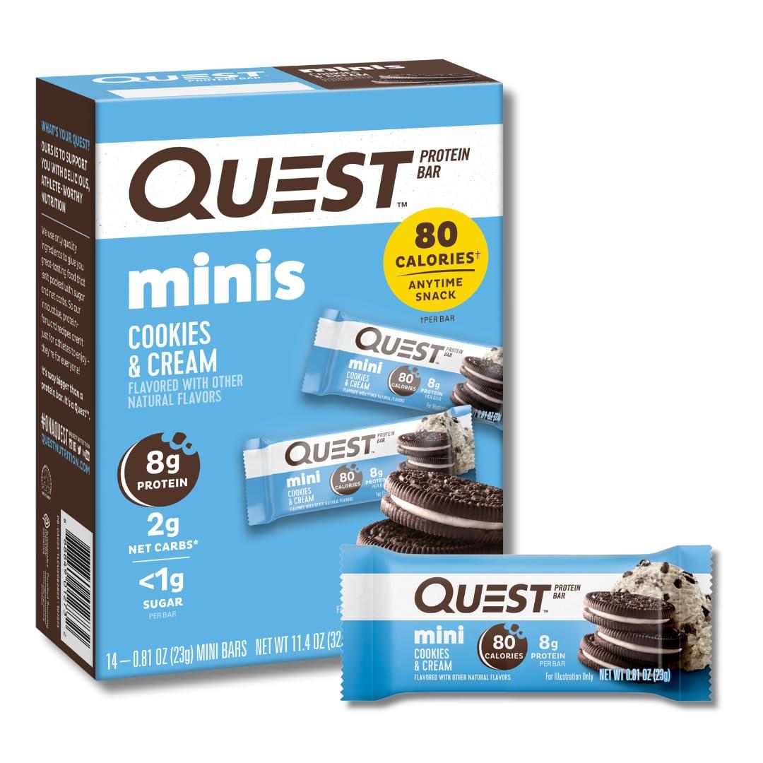 Quest Nutrition Quest Spicy Sweet Chili Tortilla Chips & Mini Cookies & Cream Protein Bars Bundle (12 Count, 14 Count)