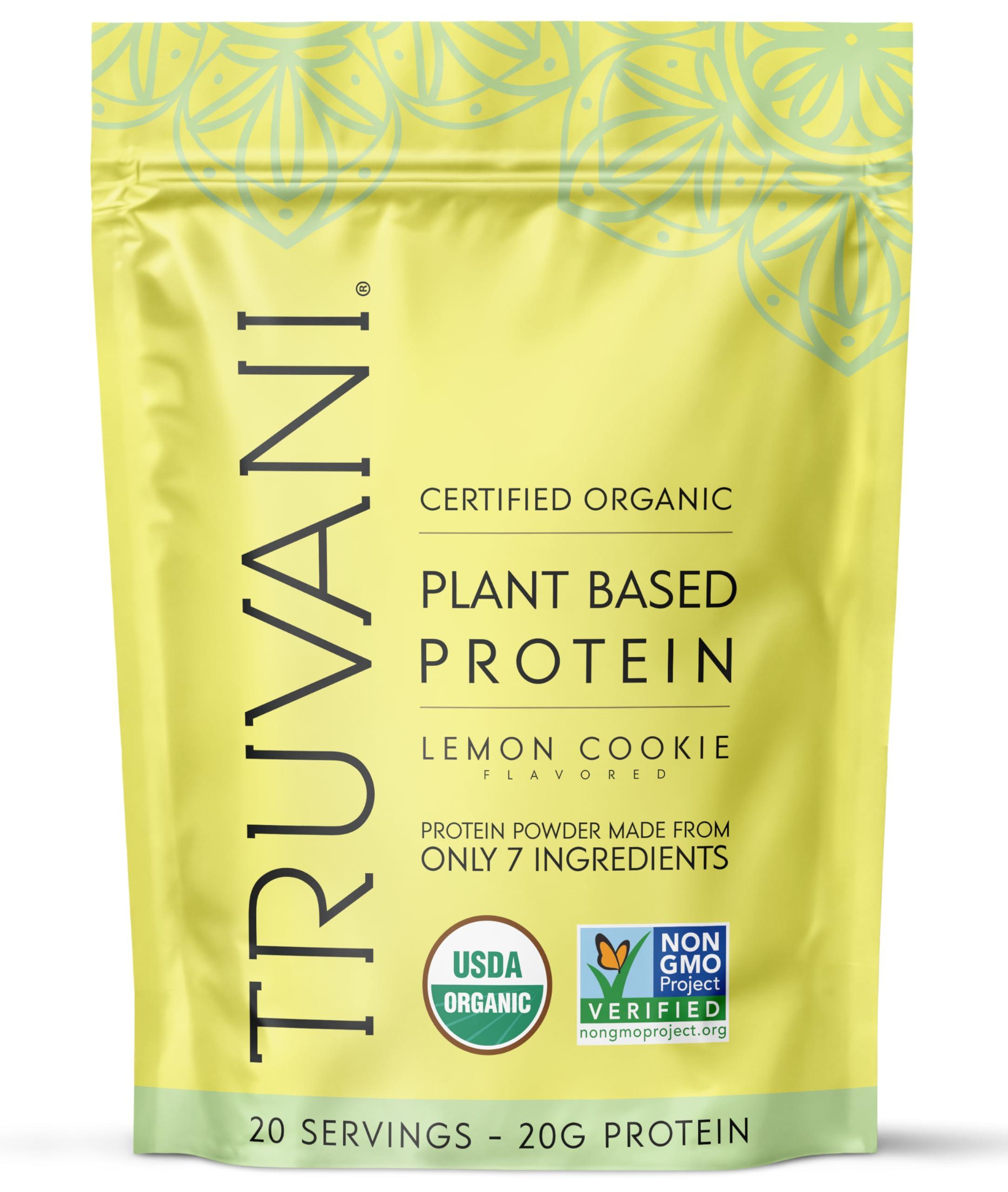 Truvani Truvani Vegan Pea Protein Powder | Lemon Cookie | 20g Organic Plant Based Protein | 20 Servings | Keto | Gluten & Dairy Free | Low Carb | No Added Sugar