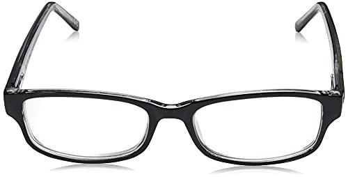 Foster Grant Foster Grant James Multifocus Rectangular Reading Glasses, Black/Transparent, 53 mm + 3.25