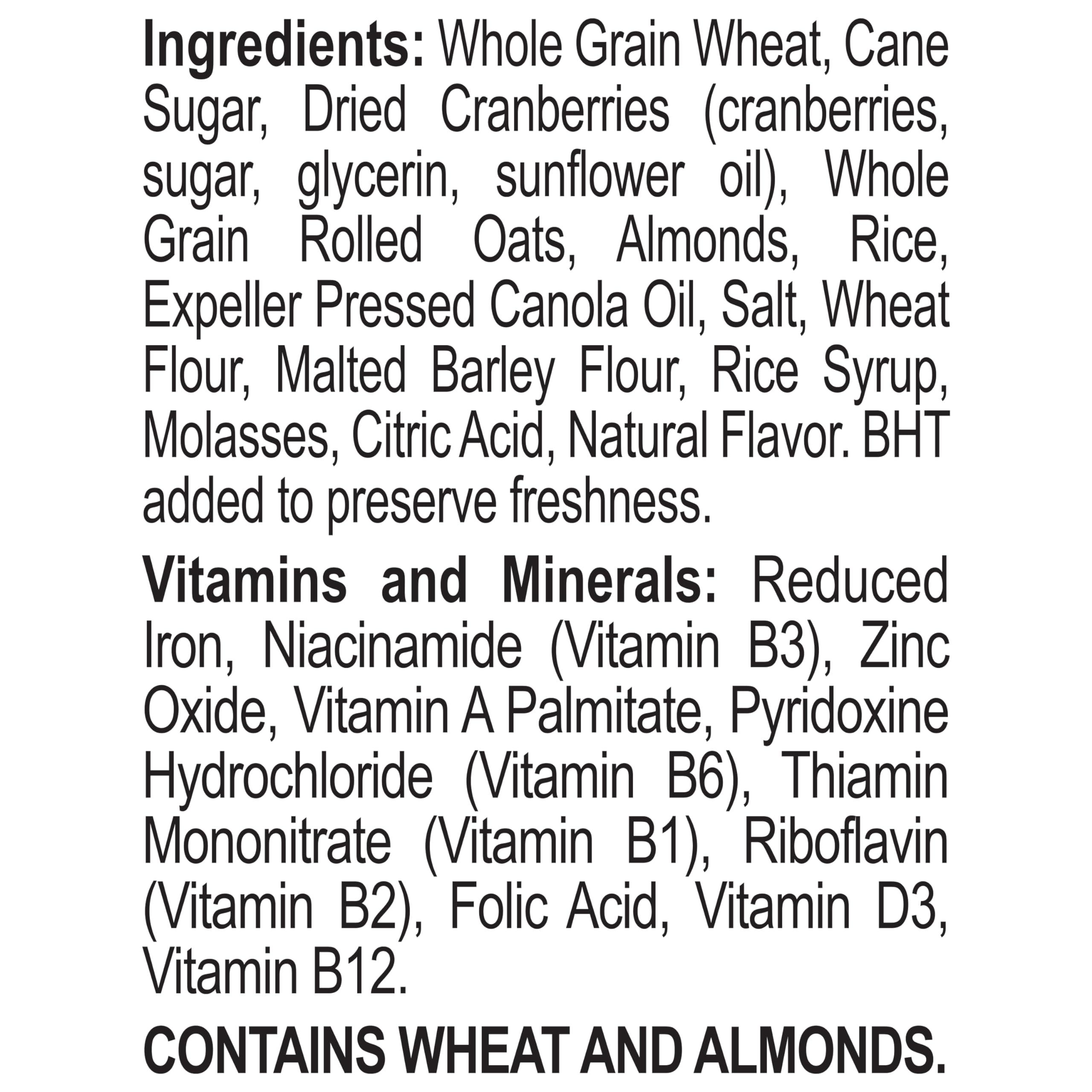 Post Great Grains Cranberry Almond Crunch Cereal, Cereal with Dried Cranberries and Almonds, Non-GMO Project Verified, 17 OZ Box