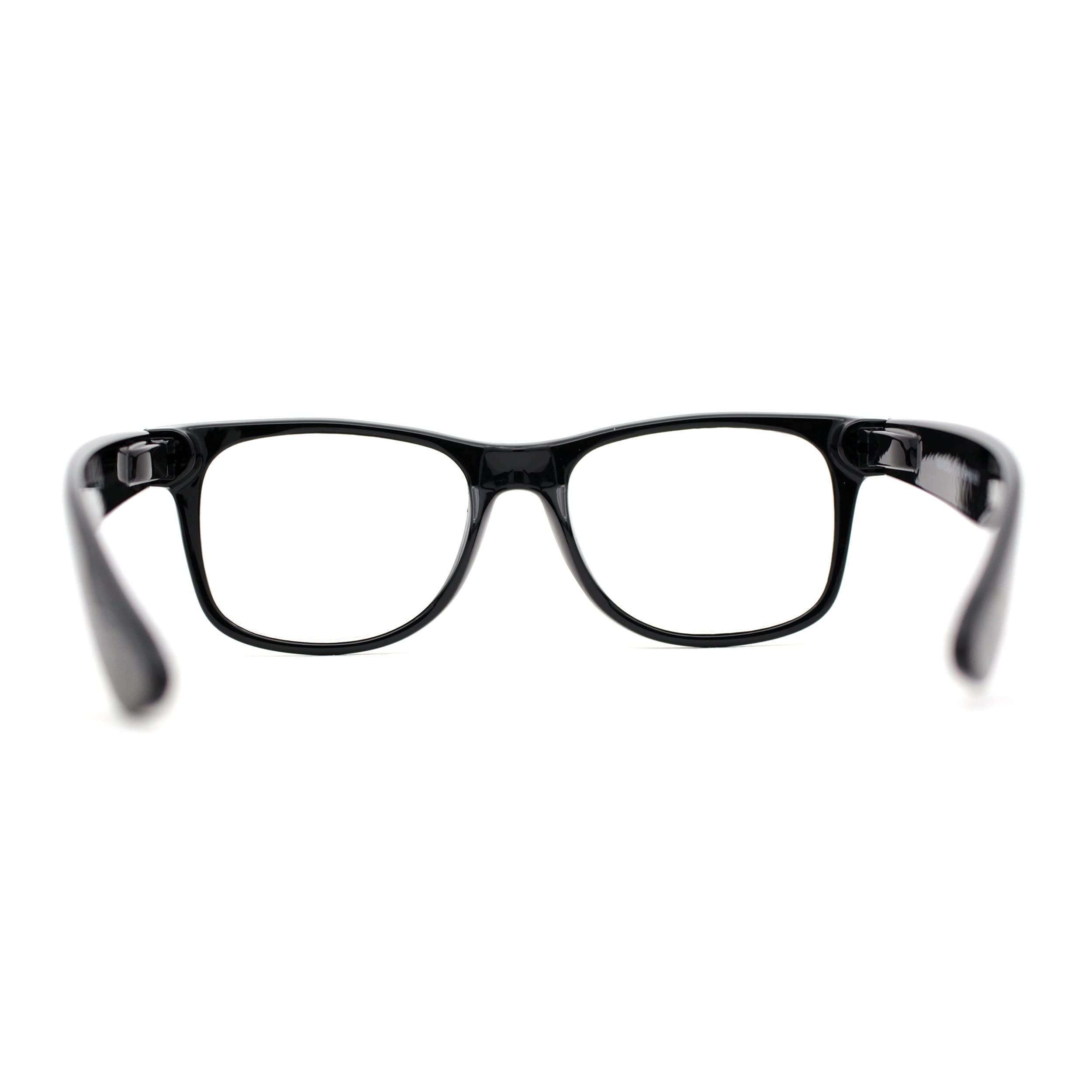SA106 Classic Hipster Horn Rim Reading Glasses Black +1.5