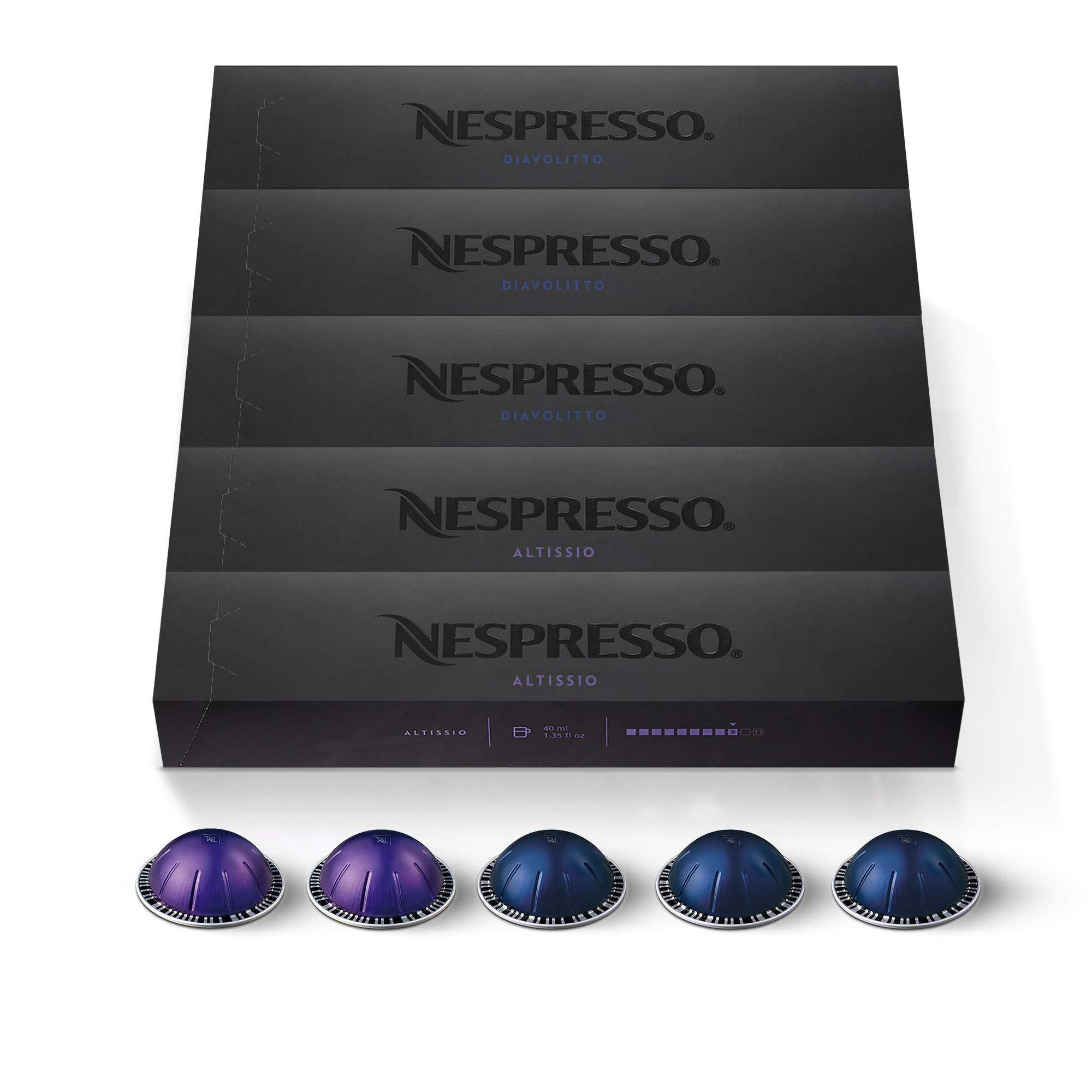 Nespresso Nespresso Capsules VertuoLine Espresso Variety Pack (50 Count) + Stormio Dark Roast Coffee Pods (Pack of 3)