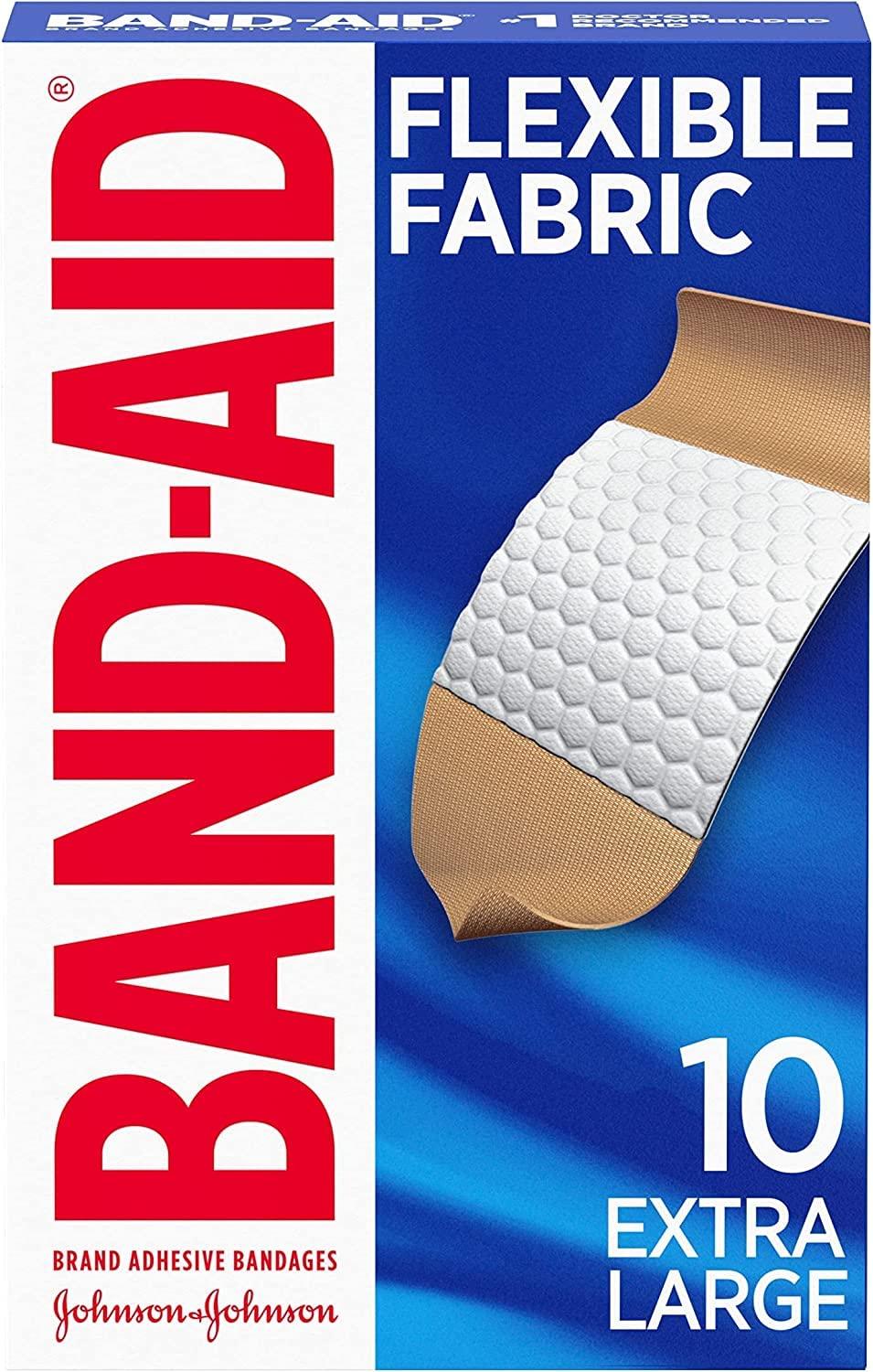Band-Aid Band-Aid Flexible Fabric Bandages Extra Large All One Size - 10 ct, Pack of 3