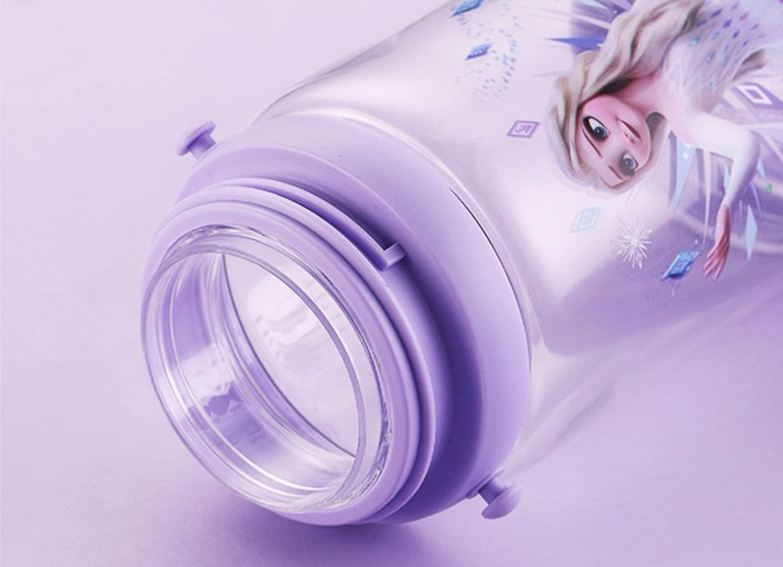 Everyday Delights Everyday Delights Frozen Elsa Water Bottle Double Covers with Straw and Strap 520ml - Purple