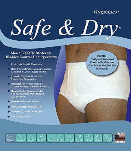 Kleinert's Kleinert's Mens Incontinence Underwear with Absorbent Panel White