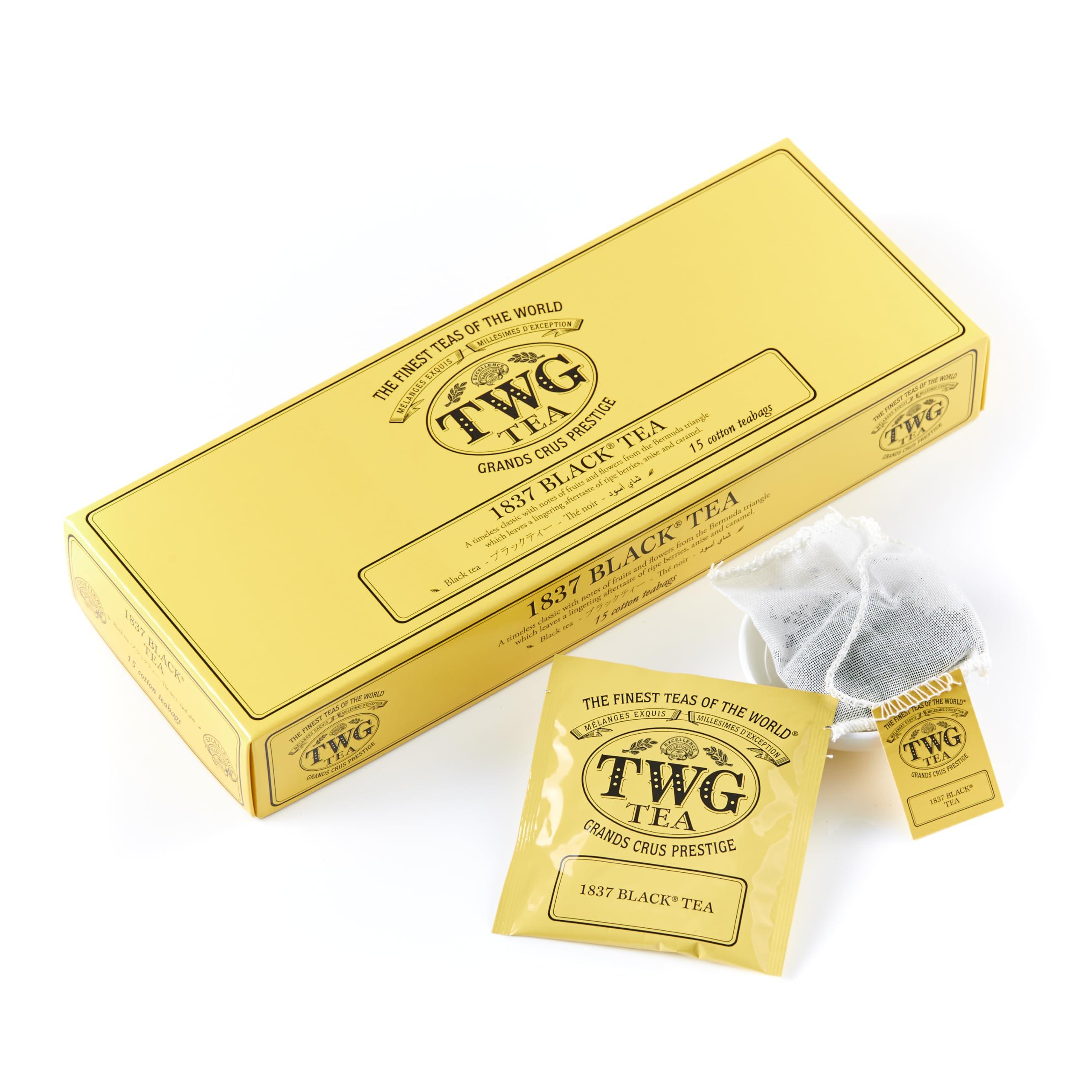 Topicy TWG Tea | 1837 Black Tea | Black Tea | Fruits & Flowers | 15 Hand Sewn Cotton Tea Bags | Gift Set
