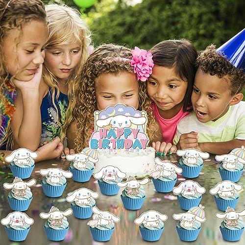 WUHUCANGBO Cinnamoroll Party Decoration, 25pcs Cinnamoroll Cake Cupcake Toppers Cinnamoroll Birthday Party Supplies, Cinnamoroll Theme Cake Decorations For Kids Baby Showers