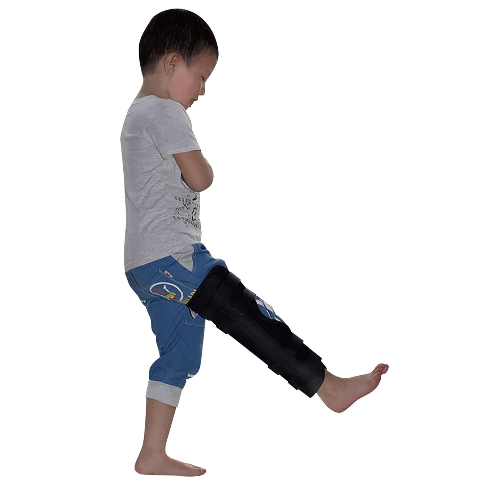 OhMill OhMill Kids Knee Brace for Knee Pain Adjustable Knee Brace with Side Stabilizers Knee Joint Fixation Protector for Sports, Meniscus Tear,Injury Recovery - Fit Boys & Girls