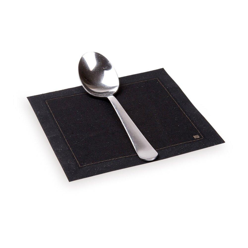 Restaurantware Restaurantware Napluxe Organic Cotton Cocktail Beverage Napkins - Soft and Durable 4.5\" x 4.5\" Black Paper Napkins - Disposable and Recyclable - 50-CT Roll- Restaurantware