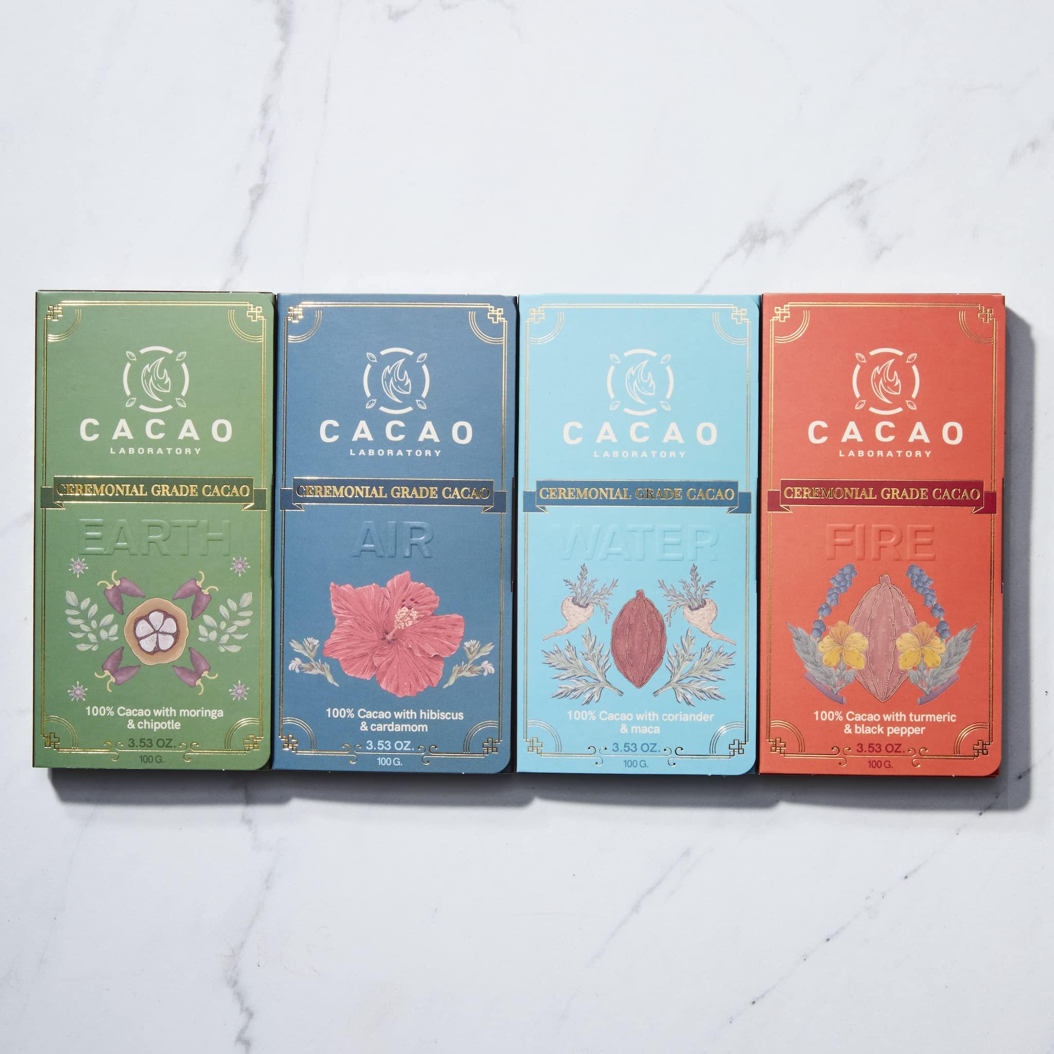 Cacao Lab Single-Origin Ceremonial Cacao | Element Blends Variety Pack | 100% ceremonial-grade cacao blended with functional superfoods