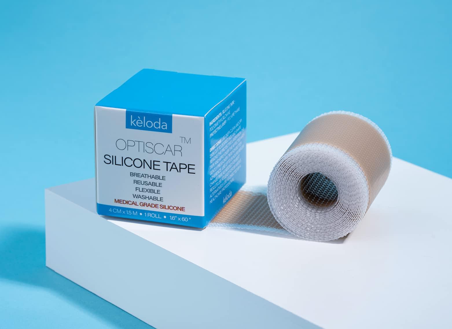 KÈLODA Silicone Scar Tape, Medical Grade Silicone Scar Sheets for Surgical Scars, Tummy Tuck, Lipo, C-Section Post Surgery Scar Treatment, Reusable & Breathable, 1 Roll (60 Sheets)