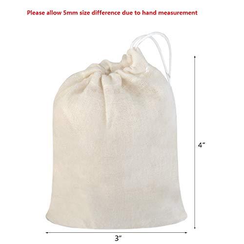 Tayfremn Tayfremn Cotton Drawstring Bags, Reusable Muslin Bag Natural Cotton Bags with Drawstring Produce Bags Bulk Gift Bag Jewelry Pouch for Party Wedding Home Storage, Natural Color (4 x 3 inches)