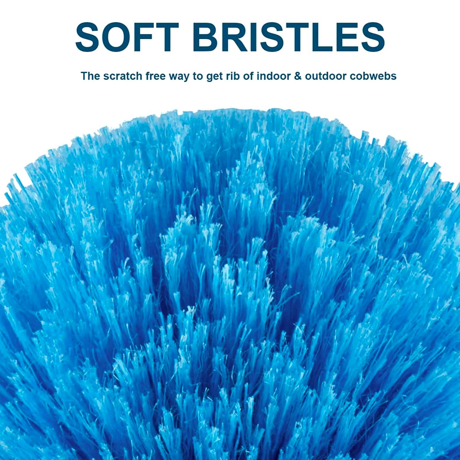 KSIEE Cobweb Duster, Duster for High Ceilings, Walls, Medium Stiff Bristles Cobweb Brush for Outdoor Indoor Cleaning