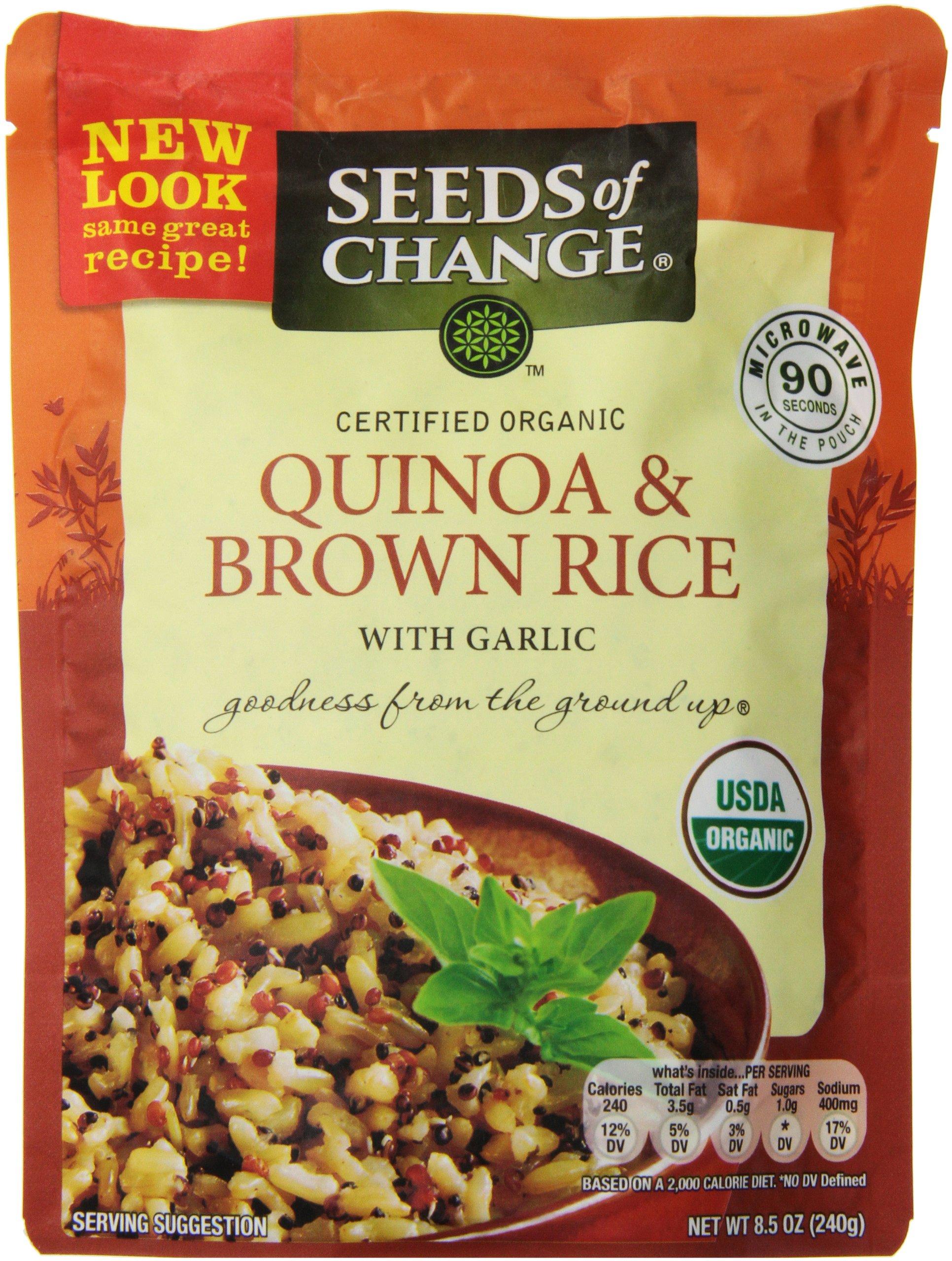 SEEDS OF CHANGE Seeds of Change Quinoa & Brown Rice with garlic, 8.5 oz (Pack of 6)