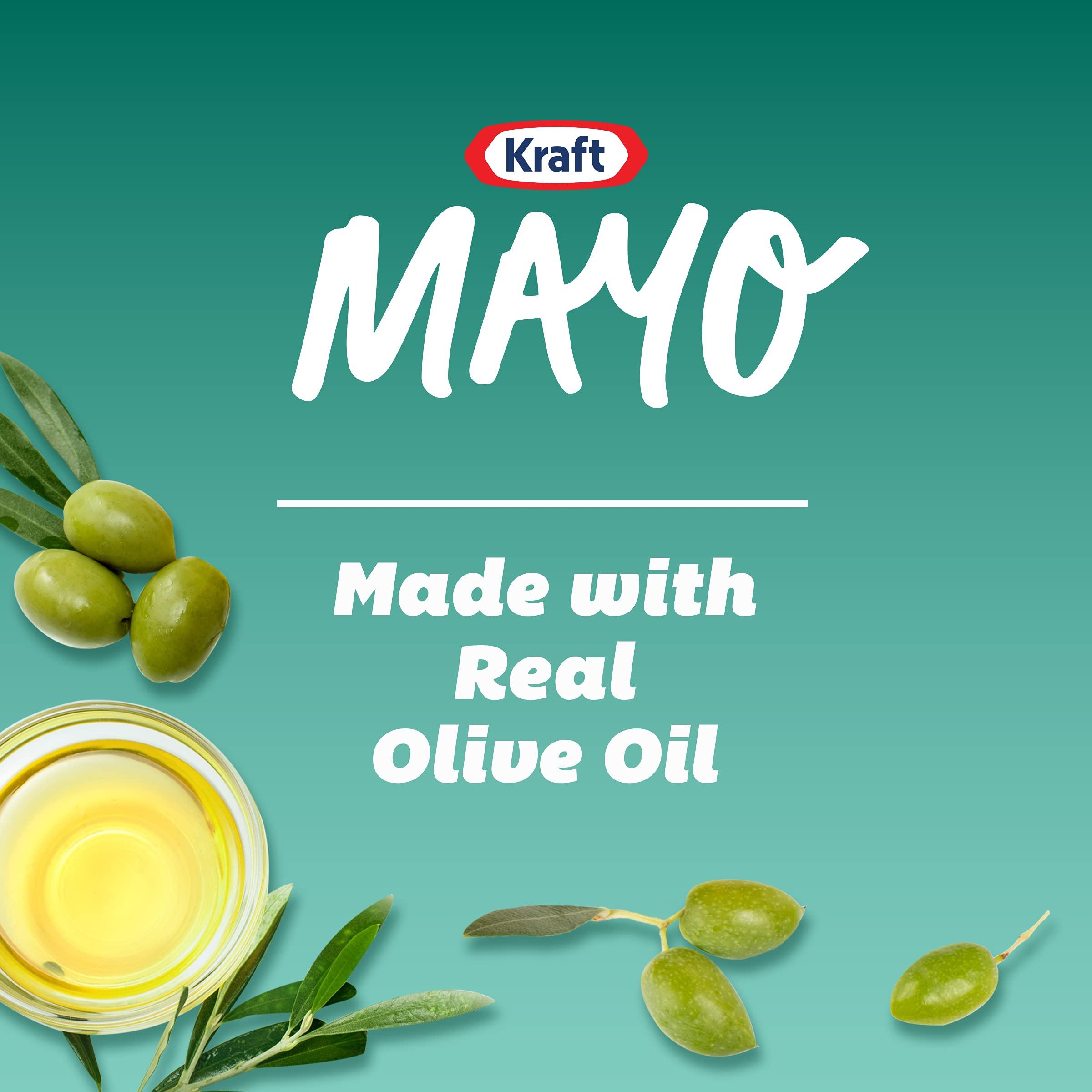 Kraft Kraft Mayo with Olive Oil Reduced Fat Mayonnaise - Rich and Flavorful Condiment for Sandwiches, Dips and Dressings, Made W Cage-Free Eggs, For a Keto Low Carb Lifestyle, 12 Ct Pack, 30 Fl Oz Jars