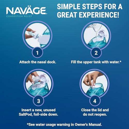 Navage Navage Travel Bundle Nasal Irrigation System - Saline Nasal Rinse Kit with 1 Nose Cleaner, 20 Salt Pods and Paisley Travel Bag
