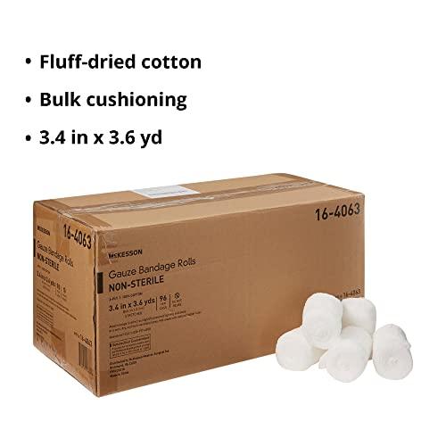 McKesson McKesson Gauze Bandage Rolls, Non-Sterile, 6-Ply, 100% Cotton, 3 2/5 in x 3 3/5 in, 96 Count