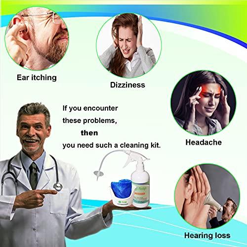 QISXROVY Ear Wax Removal Tool, Ear Cleaning Kits Safe Ear Irrigation Kit Ear Flush Kit for Adults Kid, Ear Wax Washer Device Easy to Operate, Includes Basin, Syringe, Curette Kit, Towel and 40 Disposable Tips