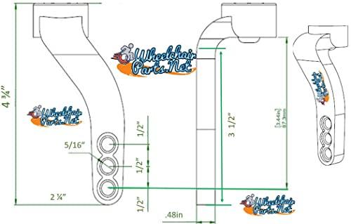 Wheelchairparts.net 6\" Single Sided Aluminum Caster Fork. FITS 3\", 4\", 5\" and 6\" Wheelchair Wheels (Silver Color)