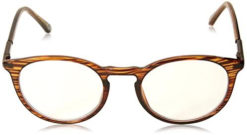 Foster Grant Foster Grant McKay Multifocus Round Reading Glasses, Brown/Transparent, 48 mm + 1.75, 1018255-175.COM