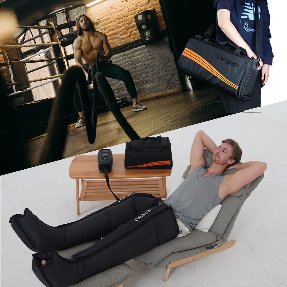 LONGEST LONGEST Lymphedema Pumps Legs Air Compression Recovery Boots Leg Recovery Compression System Machine for Swelling, Circulation & Pain Medium