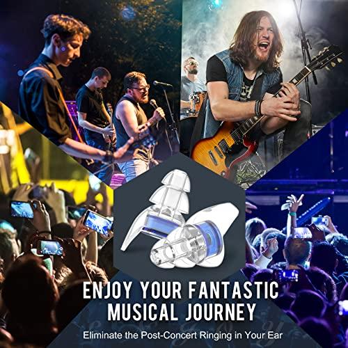 ZDMATHE 2 Pairs High Fidelity Concert Ear Plugs, Silicone Hearing Protection Earplugs, Noise Reduction Music Ear Plugs for Concerts, Musicians, Festival, DJs, Nightclub, Drummers and Raves Party - 23dB