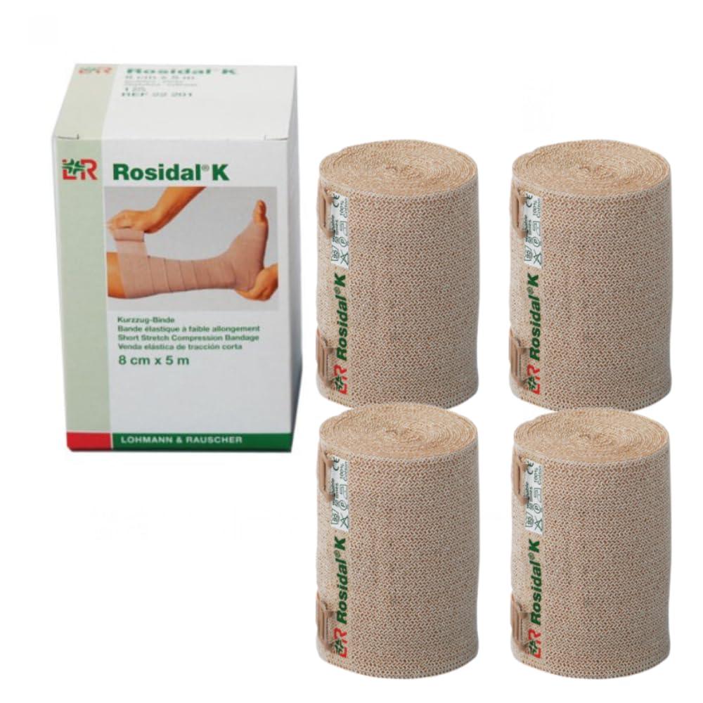 Lohamnn Rauscher Rosidal K 8cm x 5m Short Stretch Bandage 4 Each