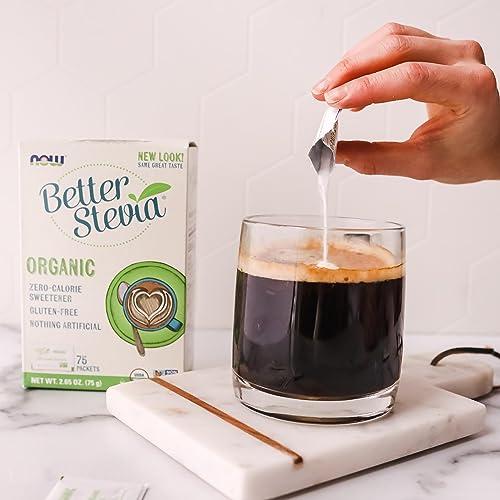 NOW NOW Foods Organic Better Stevia, 75 Packets