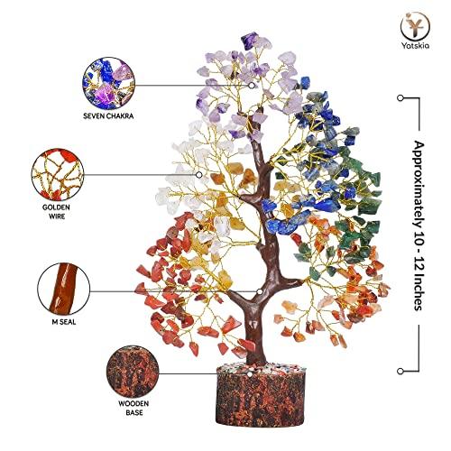 YATSKIA YATSKIA 7 Chakra Tree of Life, Crystals and Healing Stones, Birthday Gifts for Women - Crystal Tree for Positive Energy, Office Decor, Gifts for Women, Mom Birthday Gifts for Women