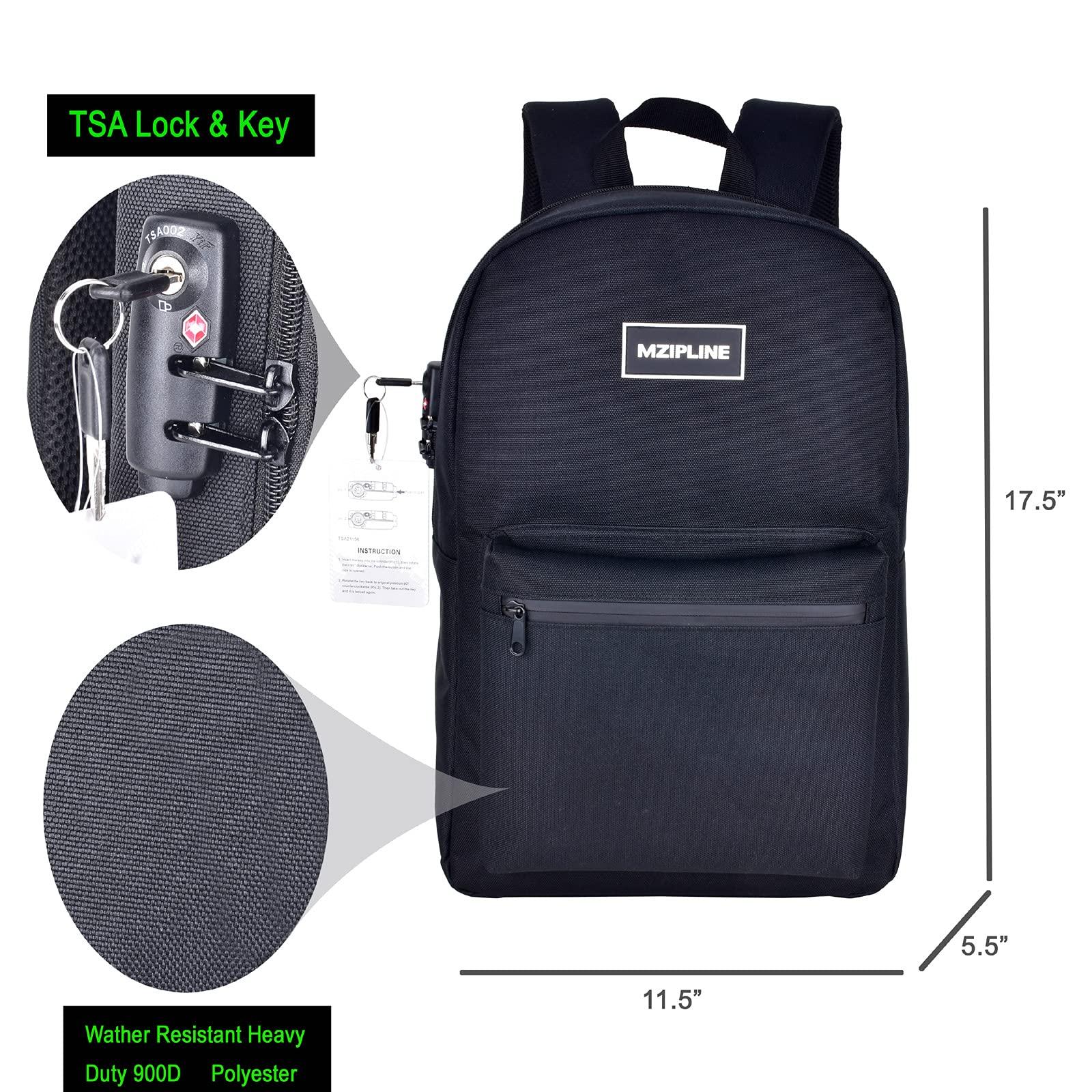 MZIPLINE MZIPLINE Smell Proof Backpack with TSA Lock and Key and Small Pink Odor Proof Case