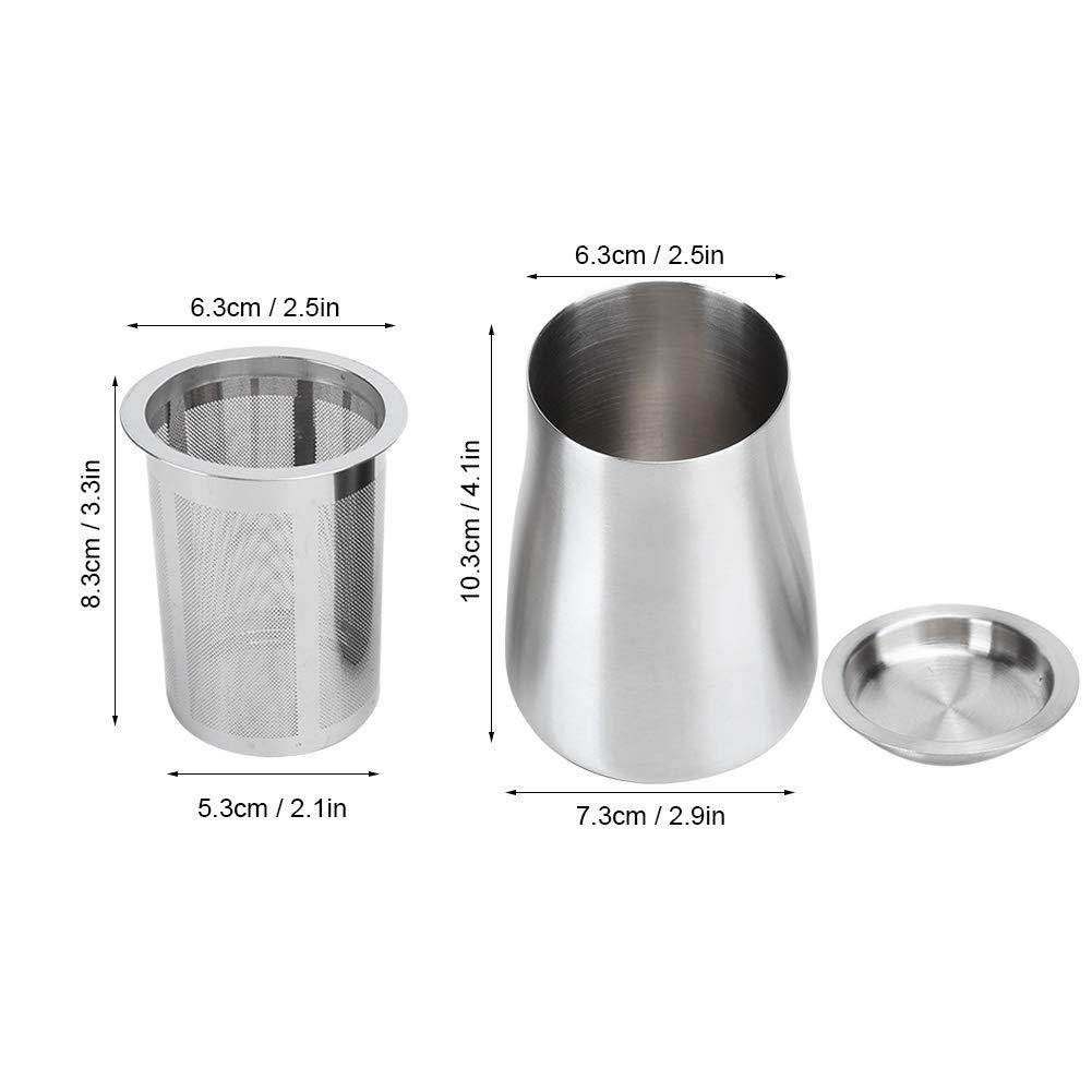 TOPINCN 304 Stainless Steel Dredge Coffee Powder Sifter Sieve Filter Container Coffee Making Accessory(Silver)