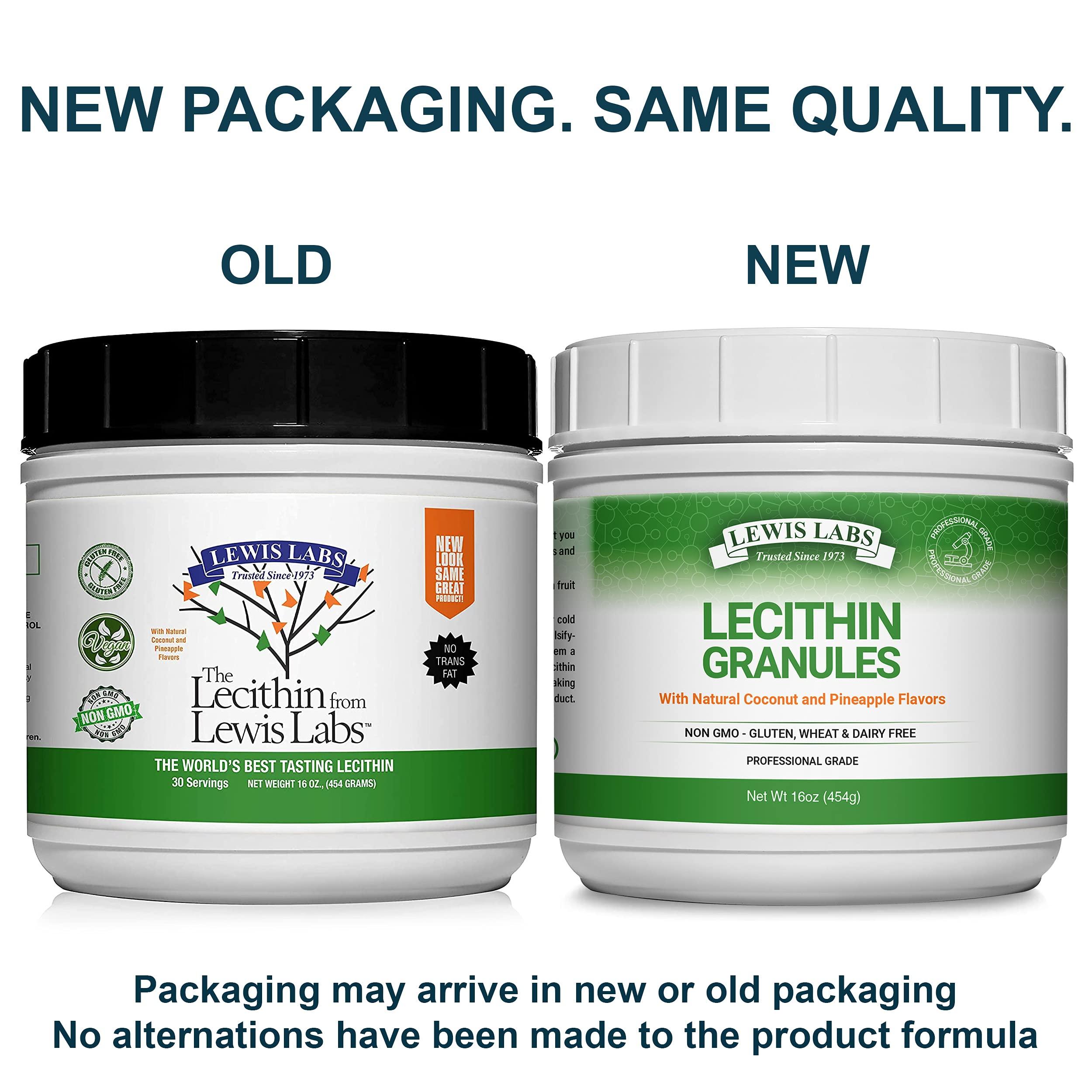 Lewis Labs Lecithin Granules Supplement | Natural Soy Lecithin Powder is an Excellent Source of Phosphatidyl Choline | Lactation Support, Immune Function & Support Brain Health, 16 oz