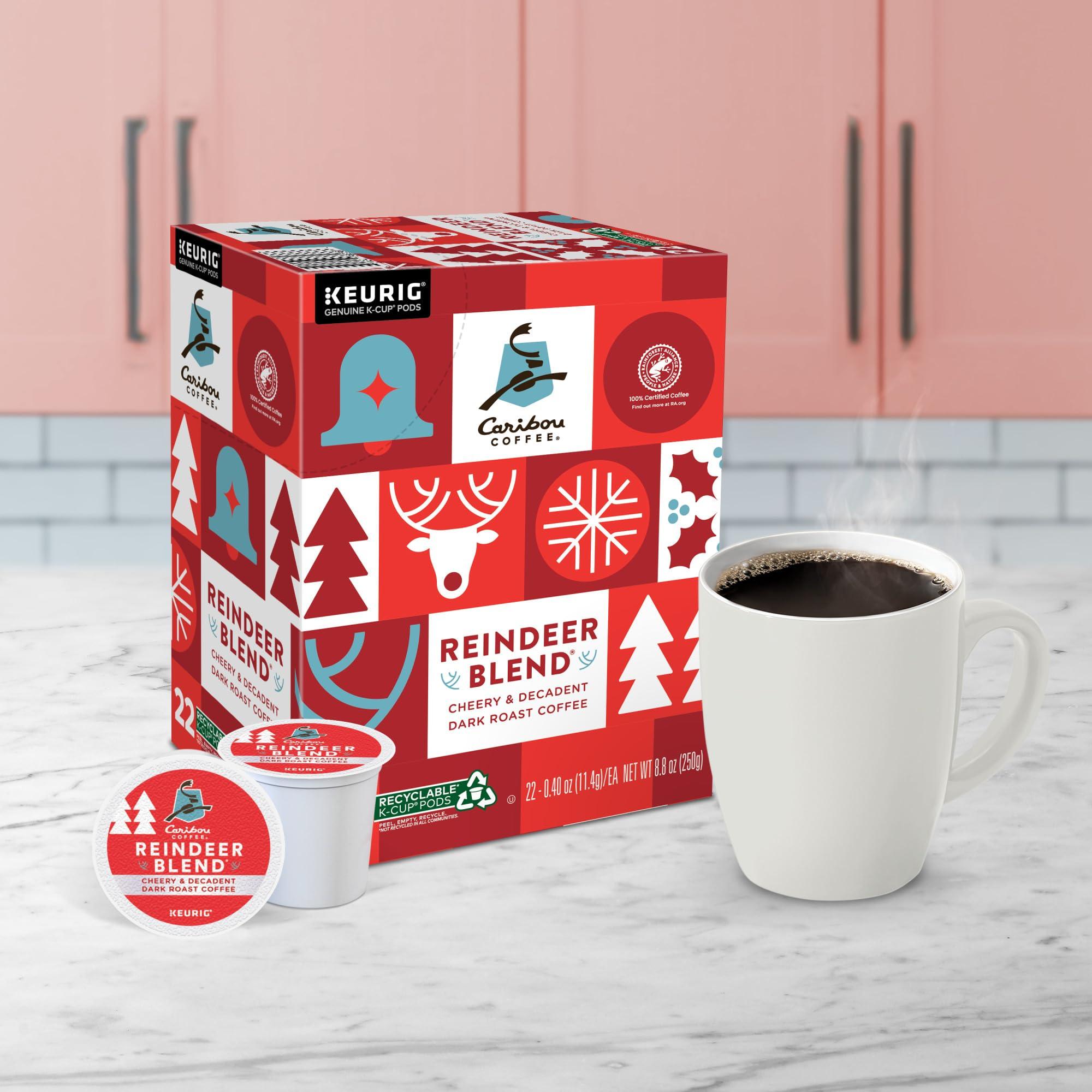 Caribou Coffee Caribou Coffee Reindeer Blend, Single-Serve Keurig K-Cup Pods, Dark Roast Coffee Pods, 88 Count