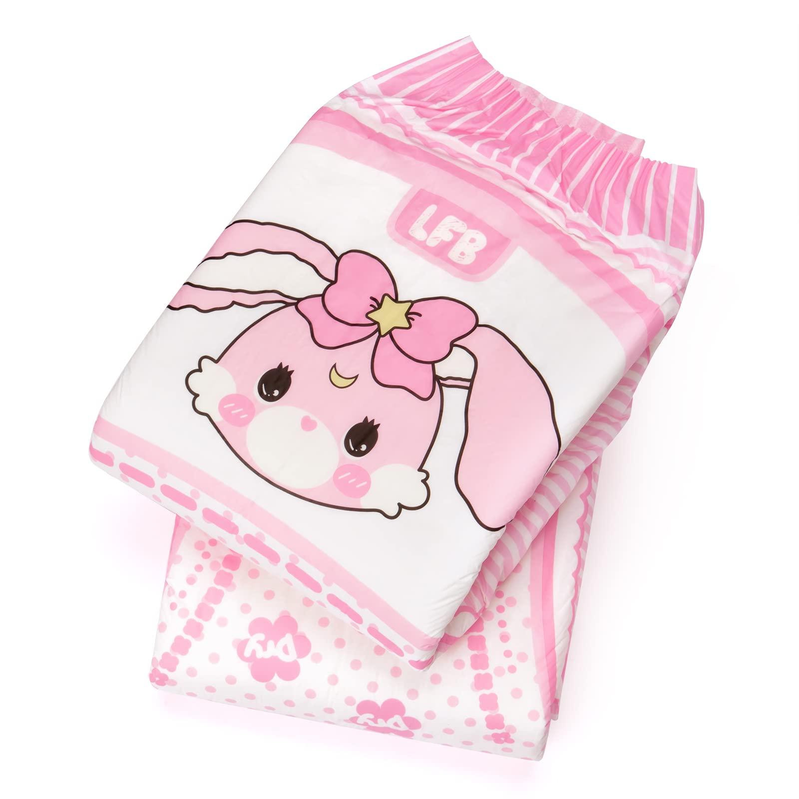 Littleforbig Littleforbig Adult Printed Diaper 2 PCS - Baby Usagi Cute Diaper (Medium 28\"-38\")