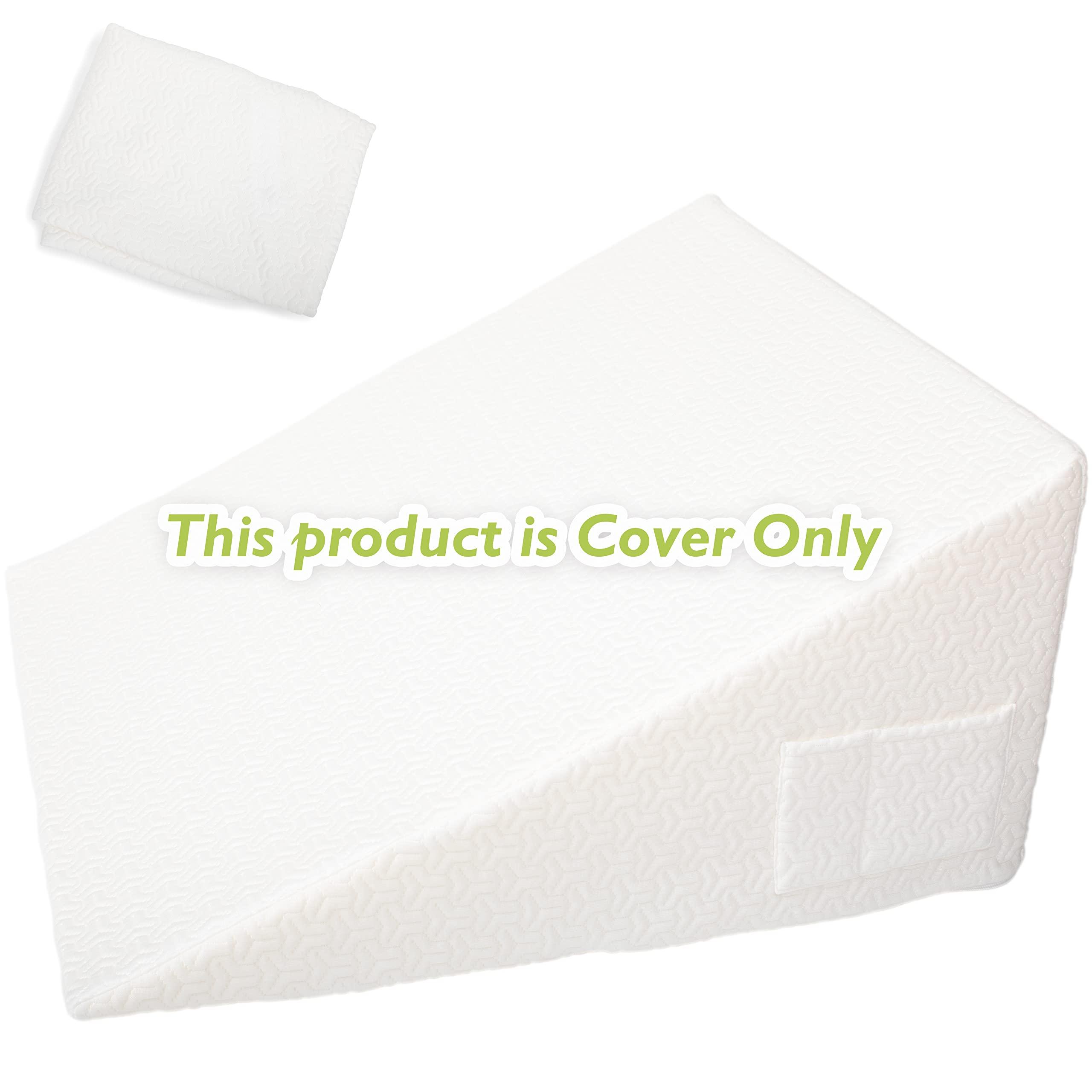 MEOVEN Wedge Pillow Cover for 24x24x12 Bed Wedge Pillow, Hypoallergenic, Replacement Wedge Pillow Case Cover with Zipper & Pockets