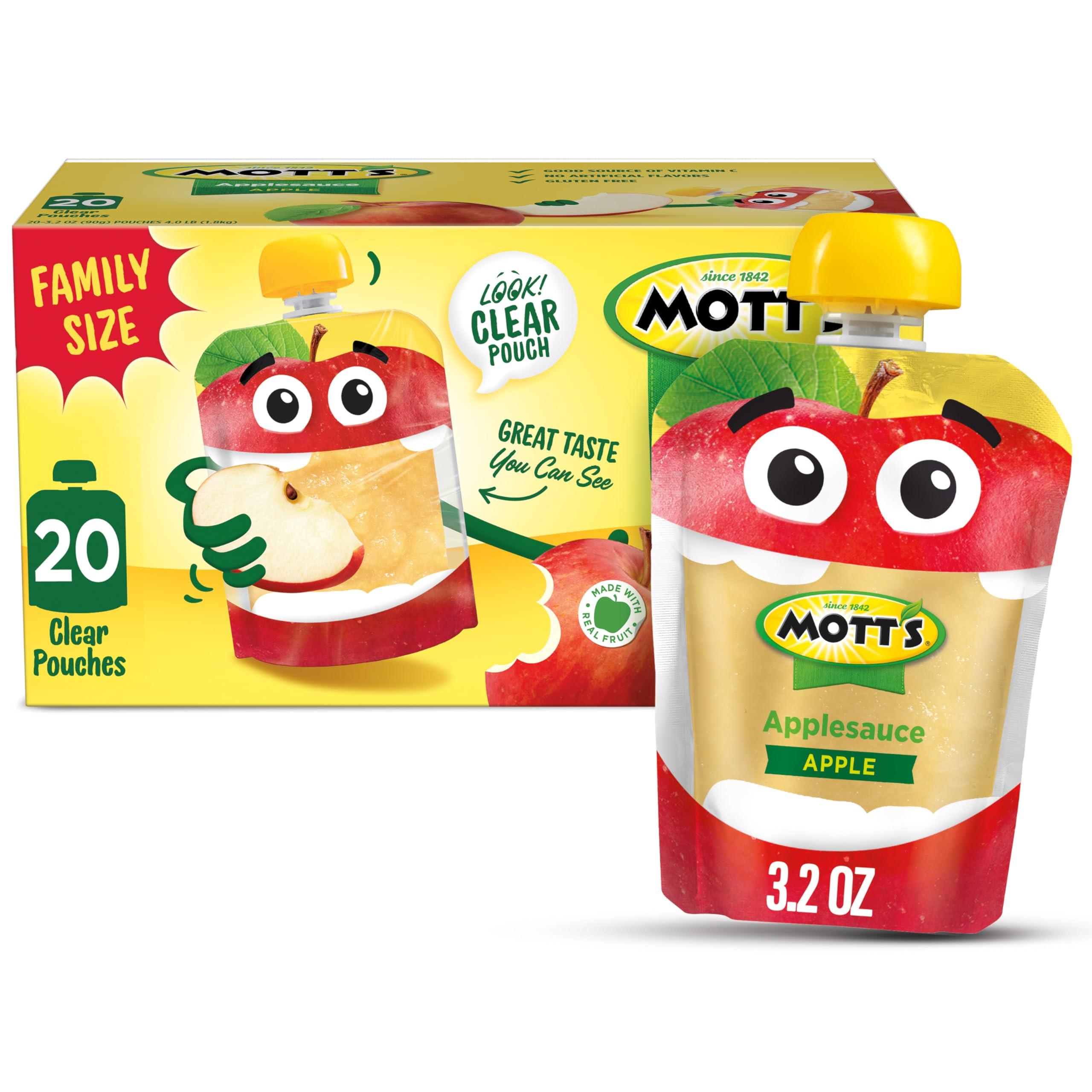 Mott's Mott's Applesauce, Clear Pouches, 3.2 oz (Pack Of 20)