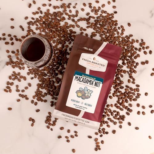 Fresh Roasted Coffee Fresh Roasted Coffee, Hawaiian Macadamia Nut Flavored Coffee, 12 oz, Medium Roast, Kosher, Ground