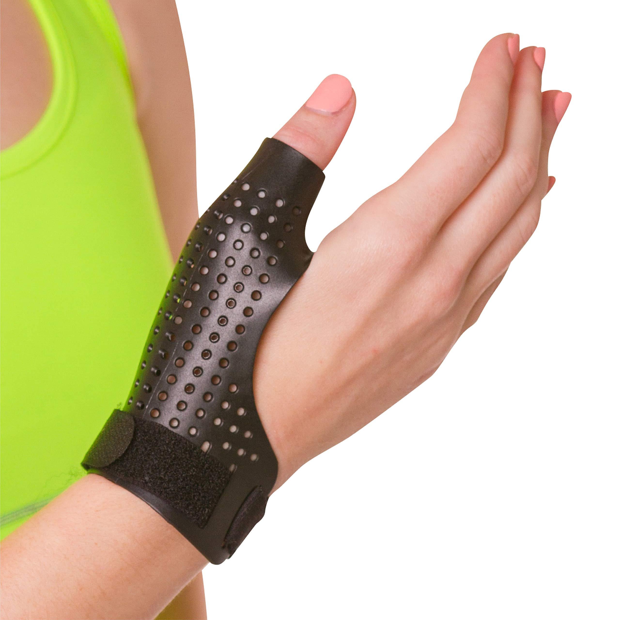 BraceAbility BraceAbility Hard Plastic Thumb Splint | Arthritis Treatment Brace to Immobilize & Stabilize CMC, Basal and MCP Joints for Trigger Thumb, Tendonitis Pain, Sprains (Medium - Left Hand)
