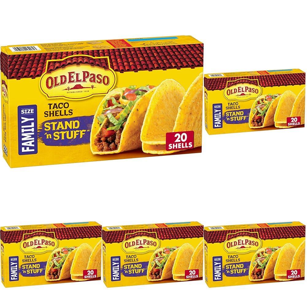Old El Paso Old El Paso Stand \'N Stuff Taco Shells, Gluten Free, Family Size, 20-count (Pack of 5)