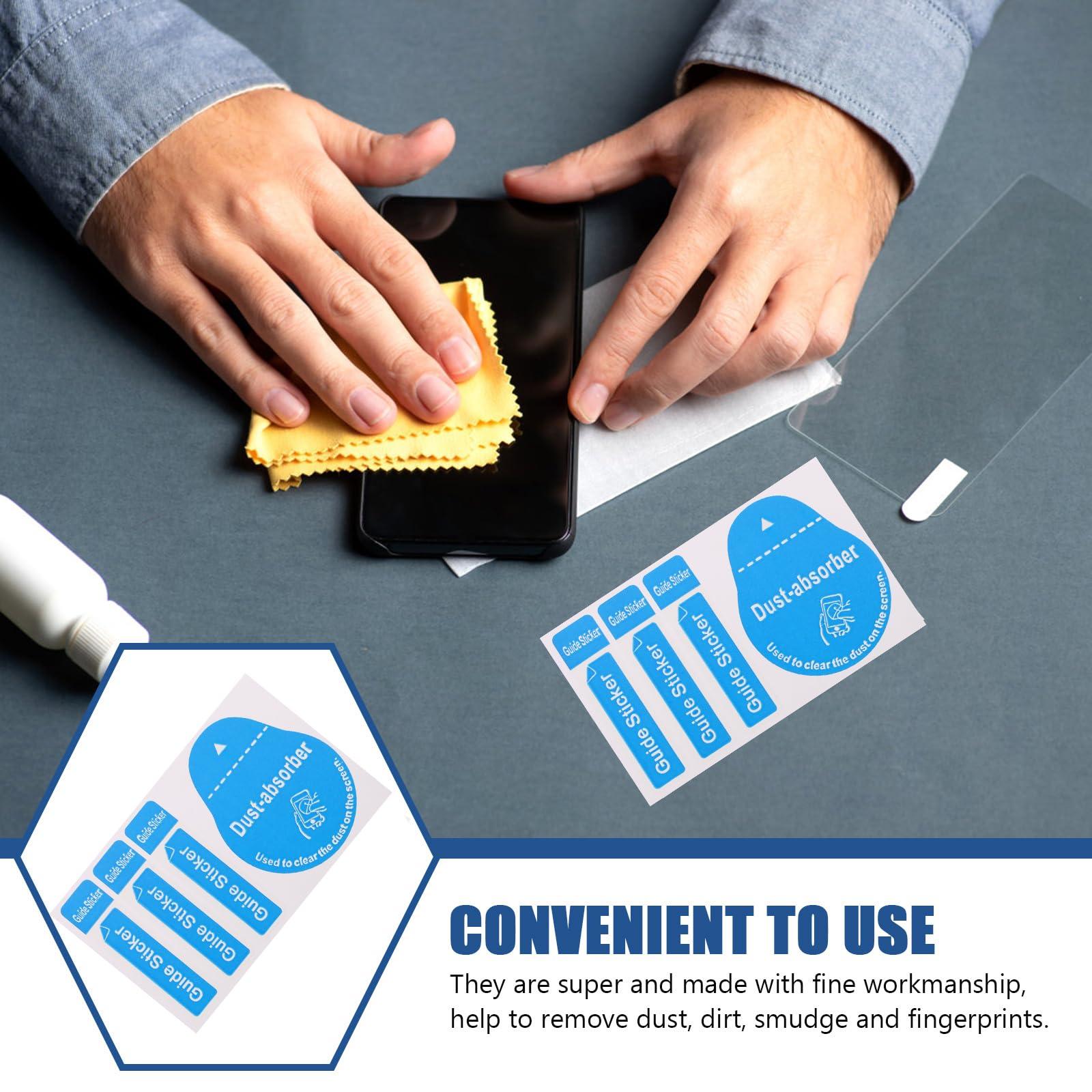 ORFOFE ORFOFE 400pcs Film Dust Removal Sticker Cleaning Tool Telephone Dedust Sticker for Phone Laptop Sticker Screen Removal Sticker Dust Remover Phone Dedust Sticker Blue Lens Paper