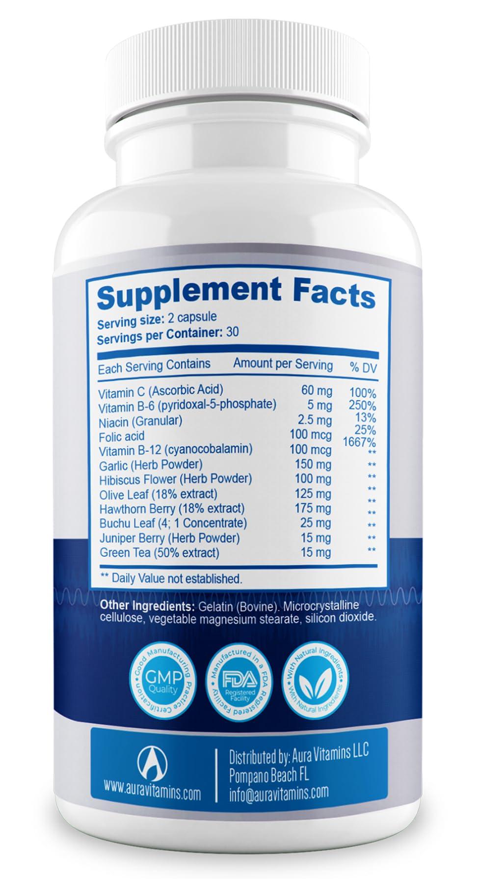 AURA VITAMINS Ring Off (120 Caps) Tinnitus Relief for Ringing Ears, Clear Tinnitus Quieting Ear Ringing Relief & Restoring Inner Peace, Ginkgo Biloba, Zinc Picolinate & More Effective Hearing Health Support