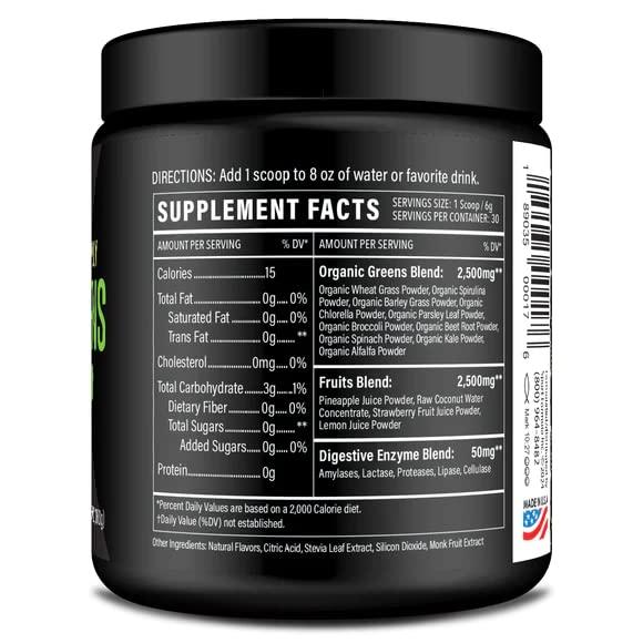 Sport Formula 99 Sport Formula 99 Organic Greens Superfood Powder, Cold Pressed Vegan and Keto Powder, Non-GMO, Low Calorie Daily Green Juice Powder