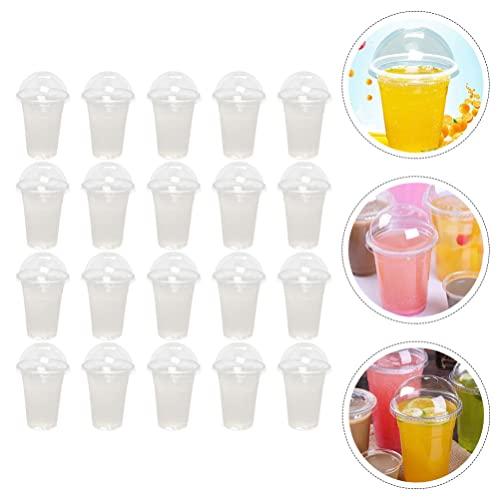 Hemoton 30 Sets Drink Juice Cup Lemonade Cups Beverage Package Cups Fruit Cups with Lid Juice Packing Cups Multi-Function Juice Cups Cold Drink Cups Transparent Beverage Cups