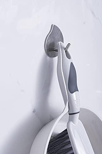 Superio Superio Brush and Dustpan Set, Rubber Edge for Easy Dirt Pickup, Durable Plastic Broom Set with Ergonomic Grip Handle, for Table, Countertop, Desk (1)