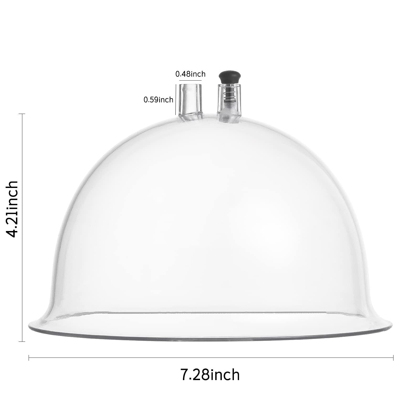 Meifuly Vacuum Cupping Machine Accessories, Meifuly Upgraded Premium 7.28inch Diameter Extra-Large Vacuum Therapy Machine Cups with Y Type Hose (1 Pair)